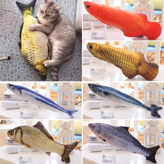 Pet Cat Kitten Fish Shape Catnip Bite-resistant Playing Scratch Chewing Toy