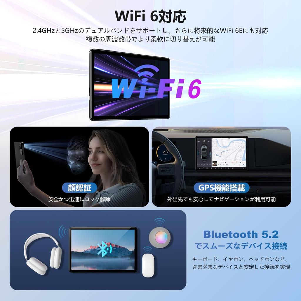 Tablet Model Android 14 Model IPS HD Large Screen Android Tablet CPU 6000mAh PD18W Fast Charging Widevine L1 GMS Certified Face Recognition Japanese