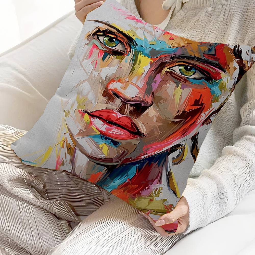 Abstract Figure Painting Pillow Anime Pillow Sofa Bed Head Pillow Cover Cushion Cover 45x45 Cm Fashion