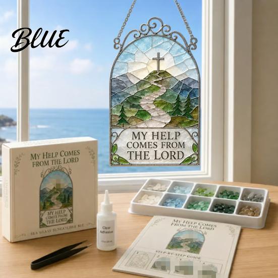 Frosted Glass Art Supplies Scripture Sea Suncatcher DIY Kit Christian Mosaic Craft Projects for Stress Relief Faith Inspired Window Hanging