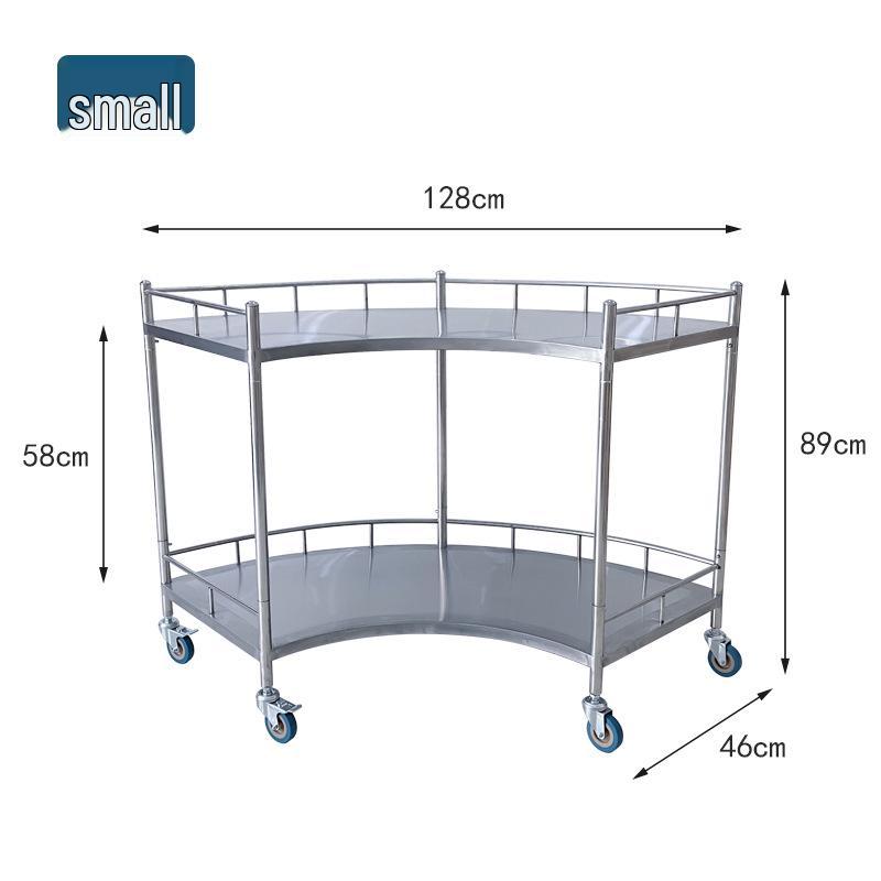 Stainless Steel Arc-Shaped Medical Instrument Cart Medium