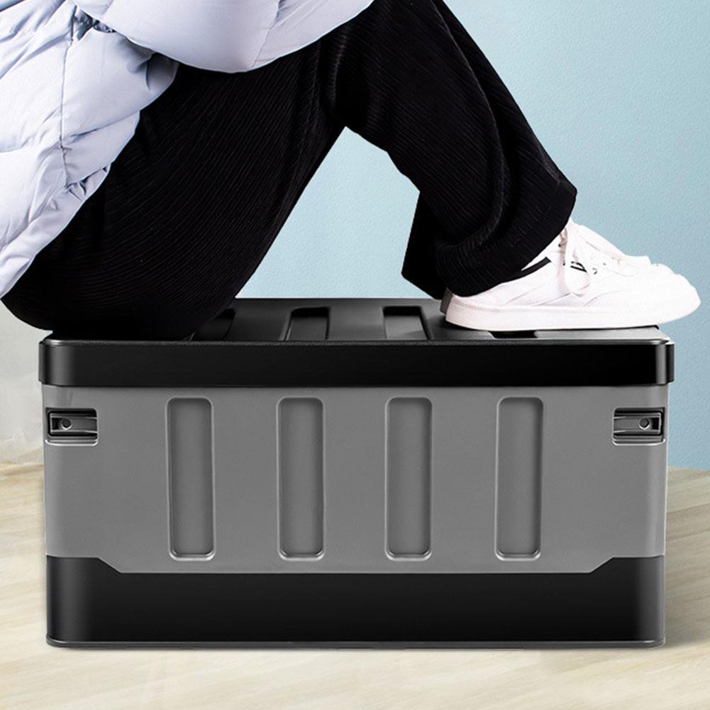60L Car Trunk Storage Box Large Capacity Outdoor Camping Storage Box Folding Storage Case for SUV Cars Stowing Tidying