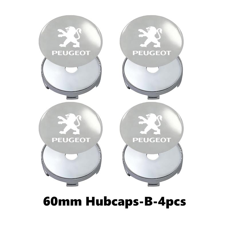 4pcs Car Wheel Hub Center Cap Universal Anti-Dust Protective Cover For Peugeot 206 208 207 3008 308 2008 107 508 607 106 406 407A