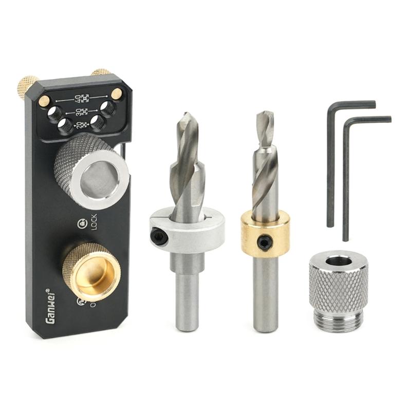 Aluminum Profiles Track Drill Guide with Sliders Countersunk Step Drill Vertical Puncher for 20 30 40 Aluminum Profiles