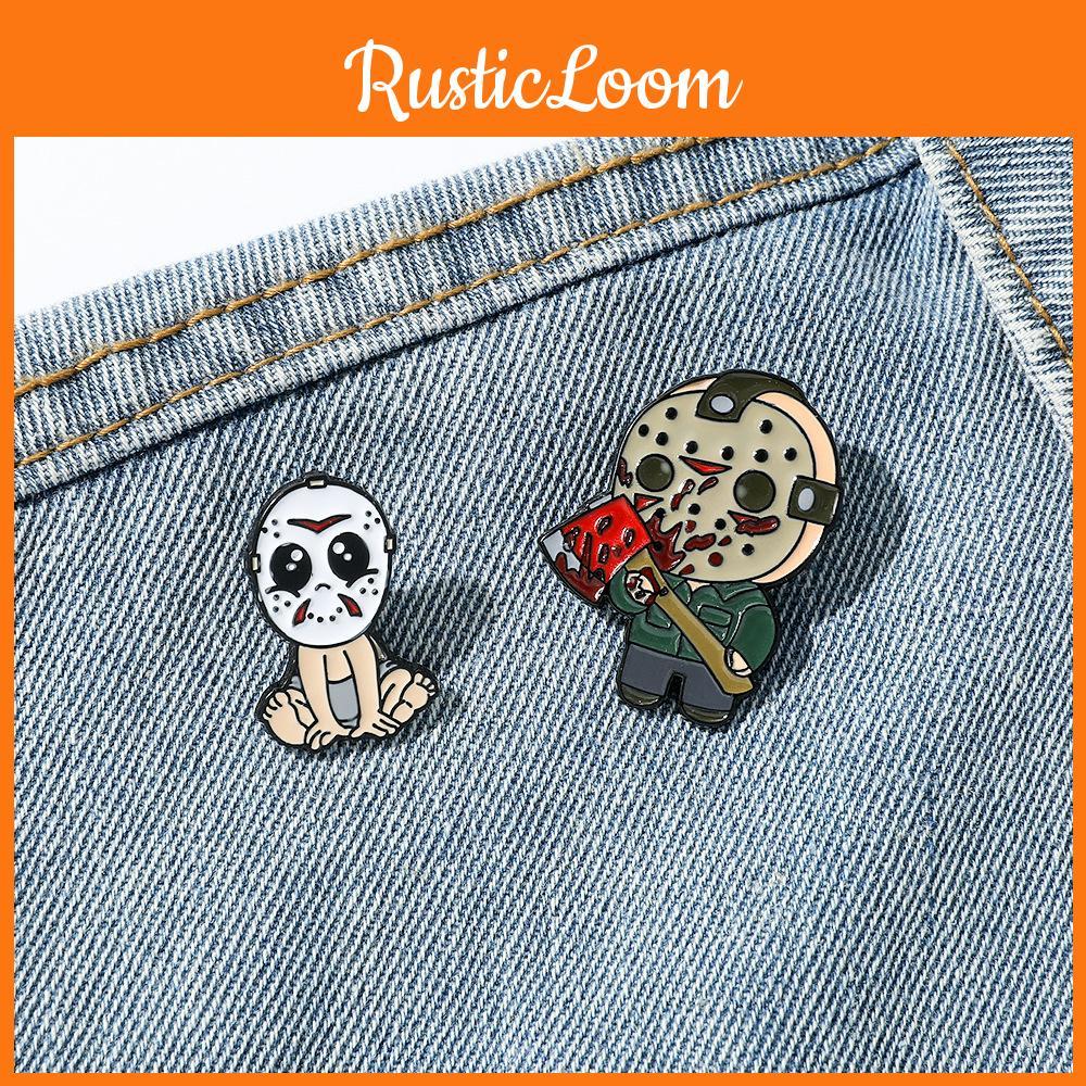 Cartoon Halloween Brooch Horror Movie Friday The 13th Jason Metal Oil Drop Badge Accessories Pin Xz3030xz3011-8