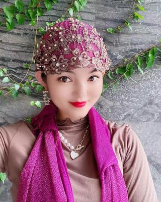 Fashion Acrylic Beaded Knotted Scarf Hat Comfortable Daily Wear Breathable Eco-Friendly All Seasons Female