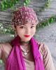 Fashion Acrylic Beaded Knotted Scarf Hat Comfortable Daily Wear Breathable Eco-Friendly All Seasons Female