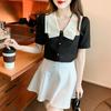 Women's Summer 2025 Doll Collar Plus Size Fashion Tee - Age-Defying Short Sleeve Top