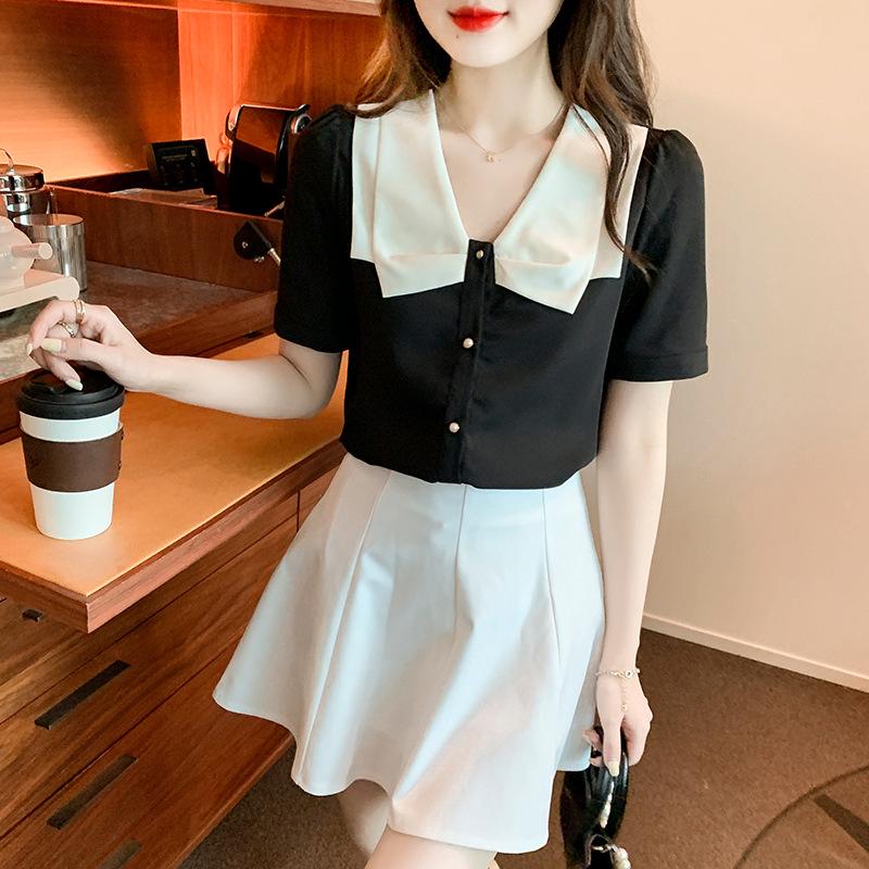 Women's Summer 2025 Doll Collar Plus Size Fashion Tee - Age-Defying Short Sleeve Top