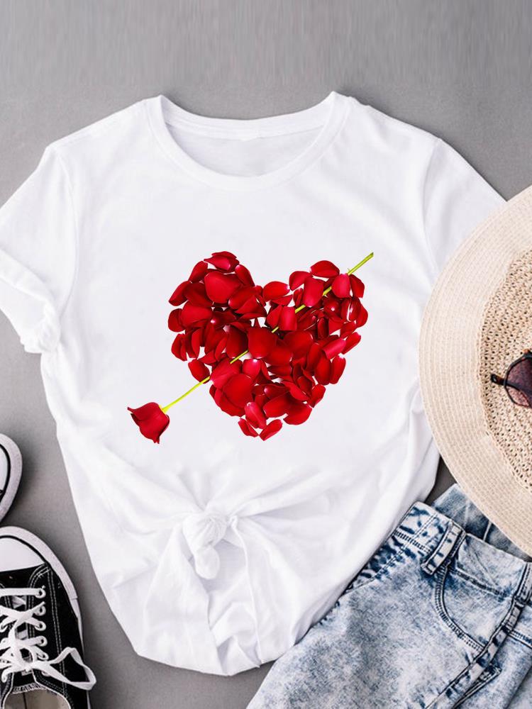 (Asian Size) trend plant cute T-shirts O-neck Casual Clothing Fashion Female Women's Top Short Sleeve T shirt Printed Graphic Tee