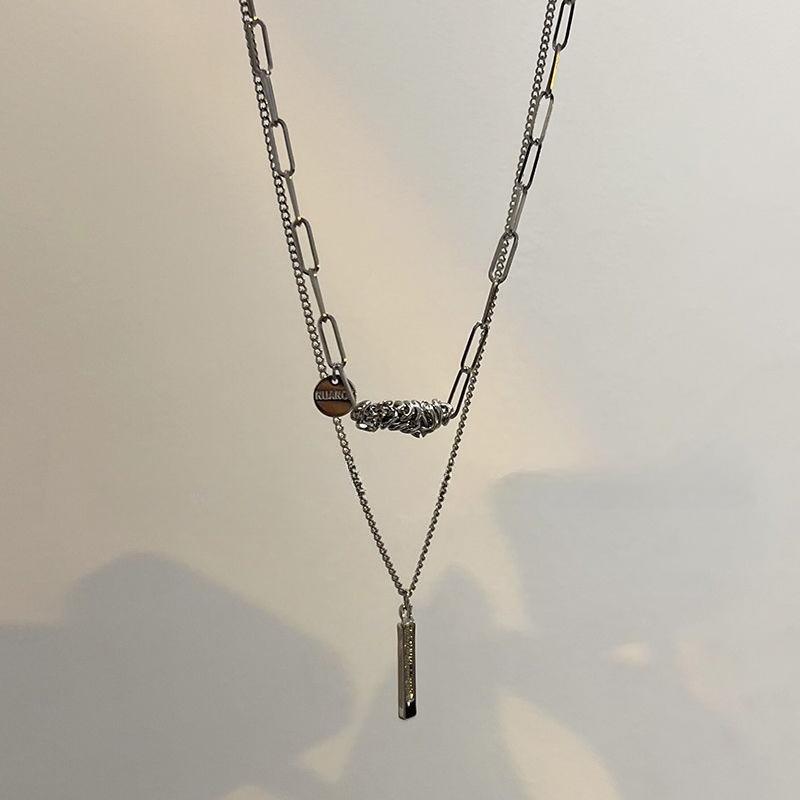 Niche Design Punk Style Necklace Double-Layer Pendant Necklace Female Personality Y2K Necklace Women Girls Styling Neck Chains