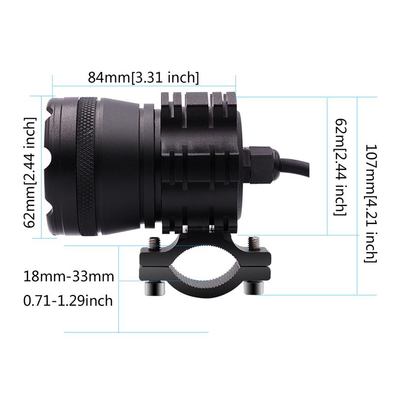 LMoDri Motorcycle LED Headlight LED Motorbike Spotlight Headlamp 48V 30W Motor Spot Head Lights 6500K Driving Auxiliary