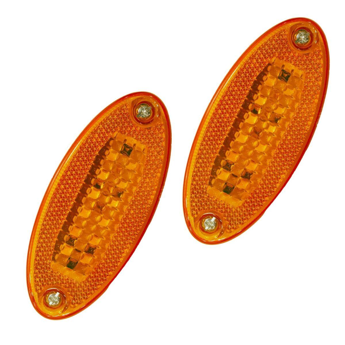 

2PCS LED Marker Lights Trailer 24V Waterproof Amber Chicken Lights Cargo Side Marker Clearance Lights – Universal Fit