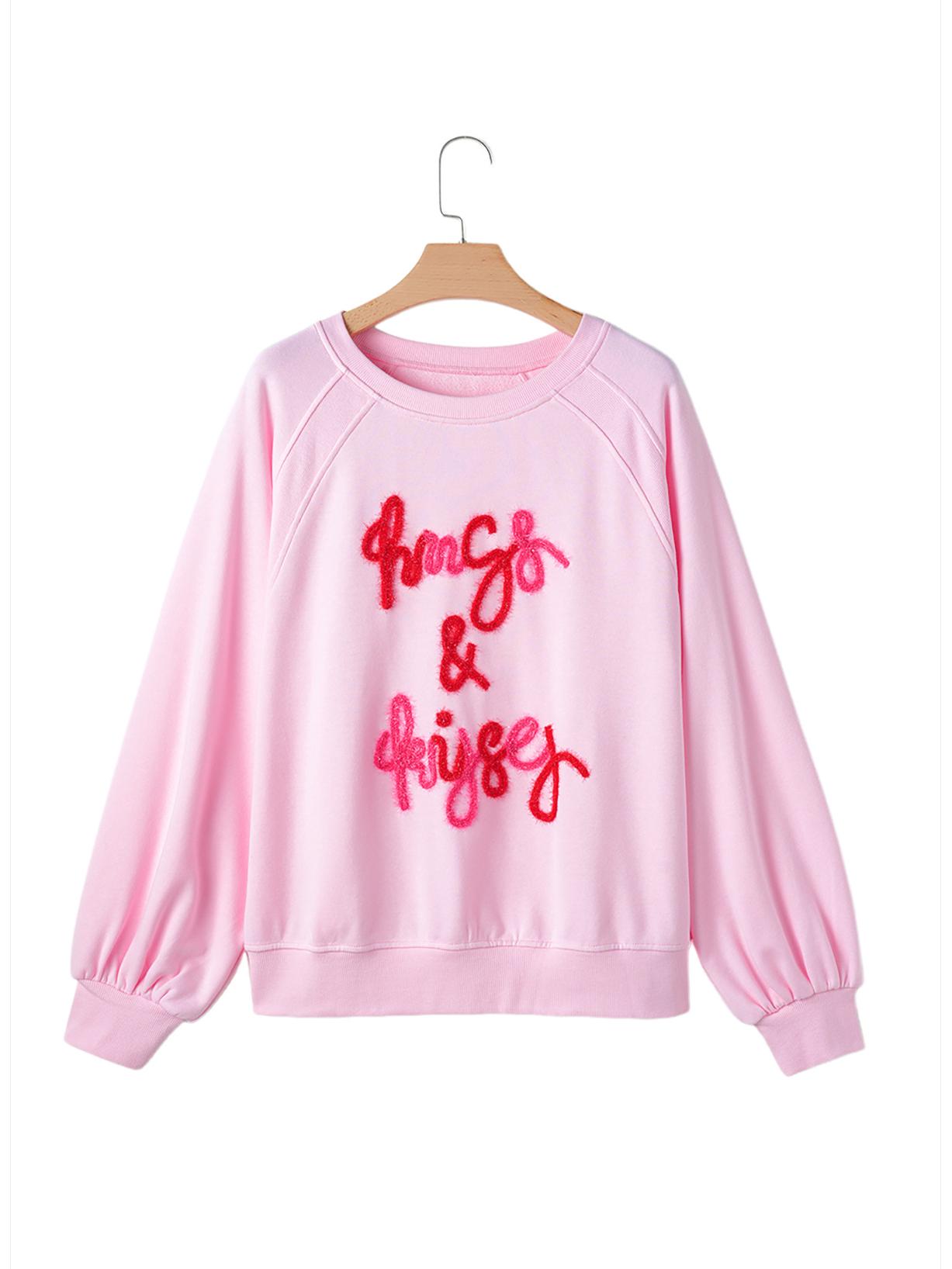 

Shiying Women s Winter Embroidered Letter Round Neck Sweatshirt Extra Large розовый