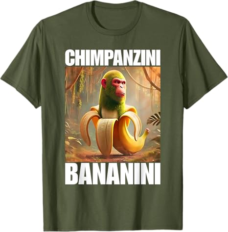 Chimpanzini Bananini Italian Brainrot Meme TShirt Humor Funny Y2k Design Graphic Outfit Novelty Gift Bombardiro Crocodilo Tee