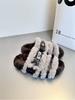 Thick-bottomed heightening fluffy slippers women's autumn 2025 new Maillard casual lazy one-word light cotton slippers