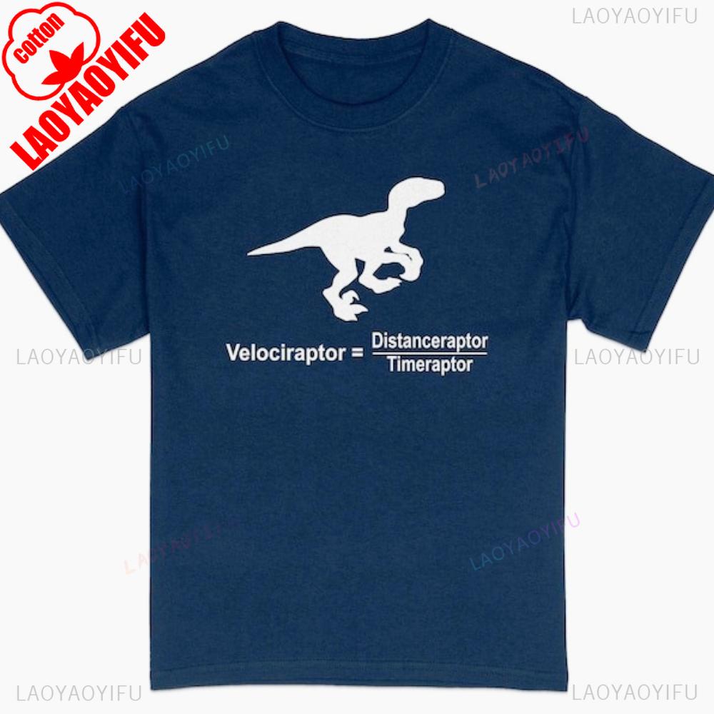 Funny Velociraptor Math Equation TShirt Dinosaur Lover Tee Geeky Science Unisex Mens Clothing Gift for Paleontology Fans Tshirt