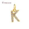 18K Gold Plated Copper A-Z Alphabet Charms For DIY Women's Necklace Jewelry Making Supplies,Fashion Inlay Zircon Letter Pendants