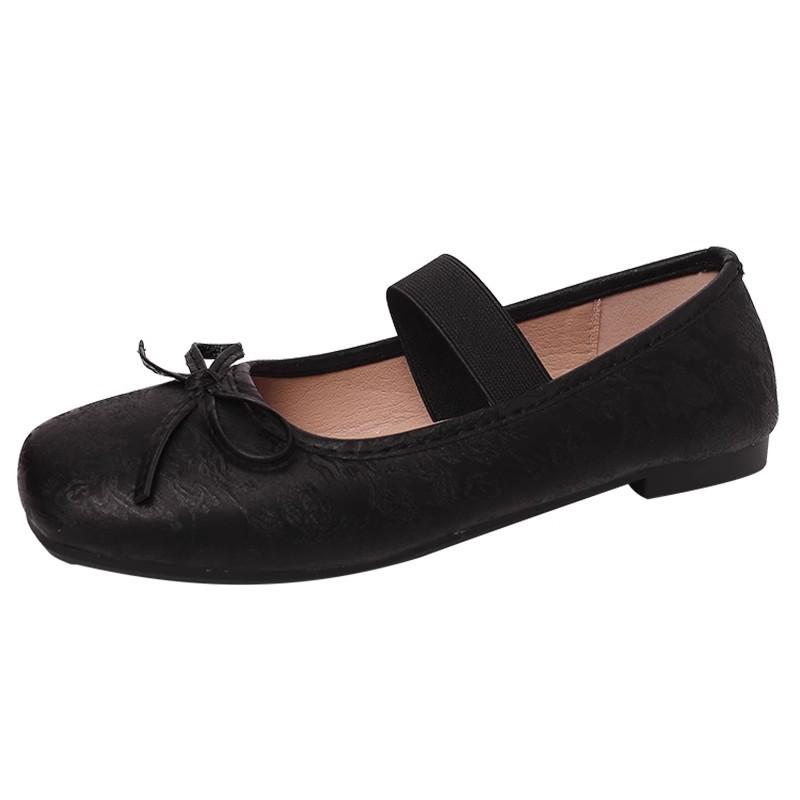 Bow single shoes summer new with skirt soft-soled ballet single shoes women
