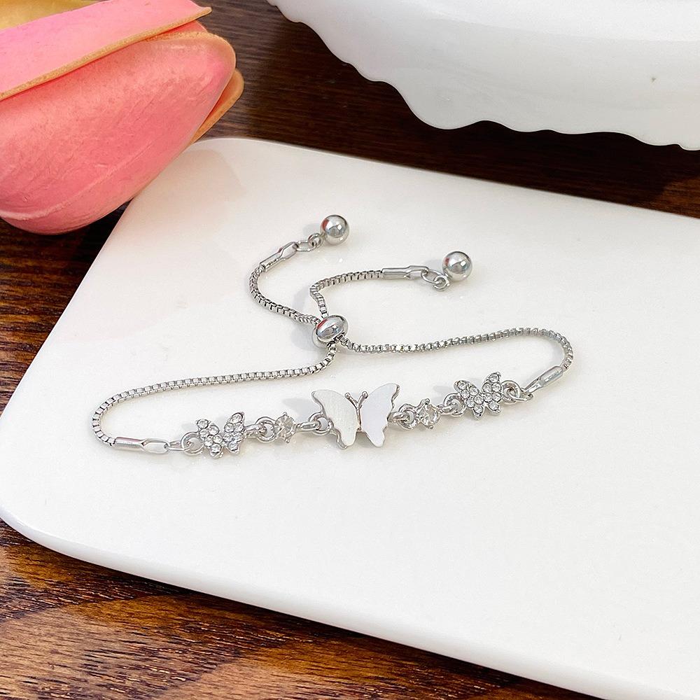 

New Arrival Fashion Zircon Butterfly Bracelet for Women Luxury Copper Color Personality Bangle Party Zircon Accessories Gifts мідний