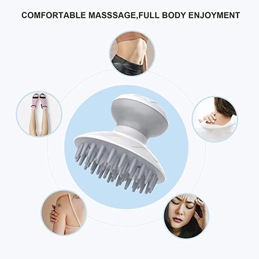 Electric waterproof head massager scalp massager instrument electric massage comb to relieve fatigue battery version