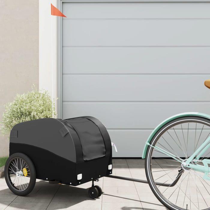 VidaXL Remorque de vélo noir 30 kg fer 94143