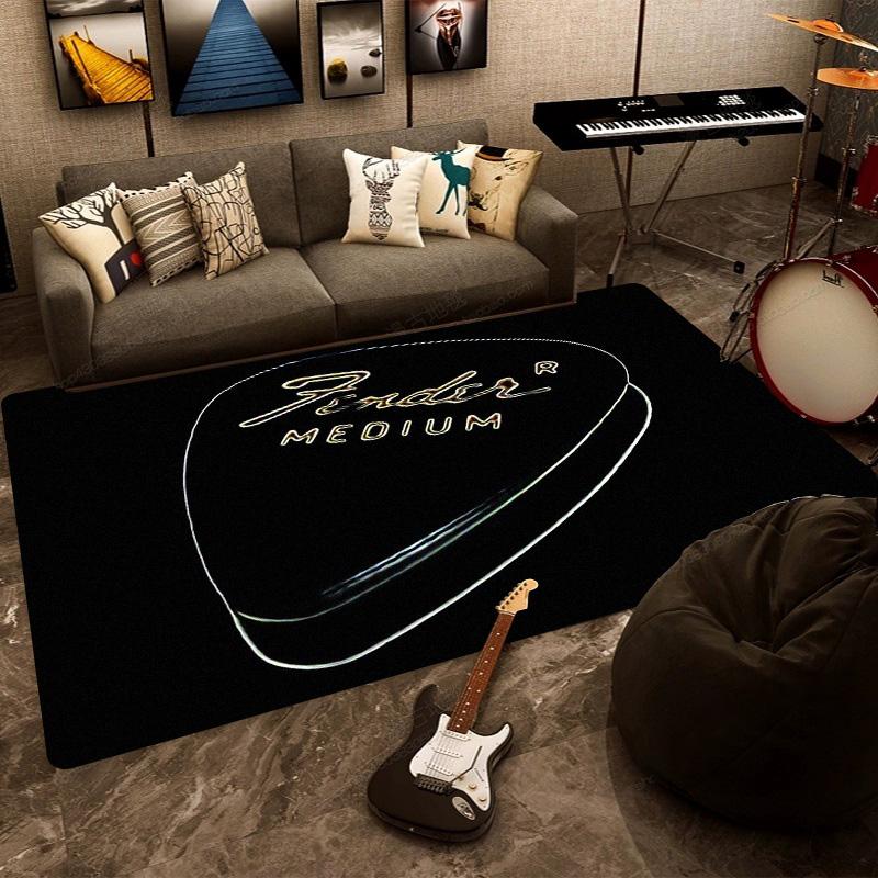 F-Fender rectangular carpet rock guitar band instrument decoration speaker retro floor mat shock absorption rugs