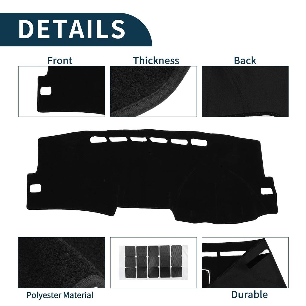 TUCKBOLD Toyota Corolla Dashboard Center Console Dashboard with Stickers 2007-2012 Mat, Cover, Black, (1 Set)
