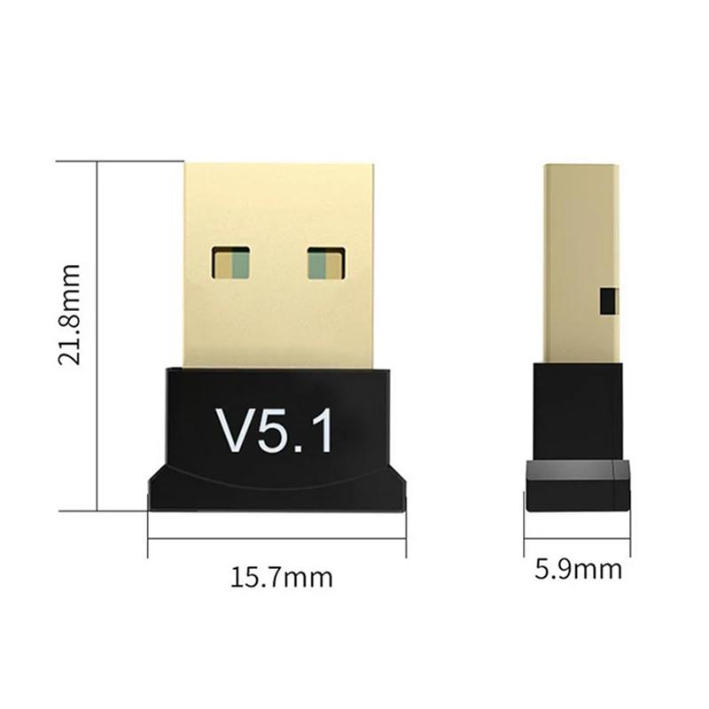

МІНІ USB Bluetooth 5.1 Адаптер-донгл для ПК Ноутбука Миші Клавіатури Планшета Телефону Принтера Ігрової Колонки Бездротовий Передавач Приймач чорний