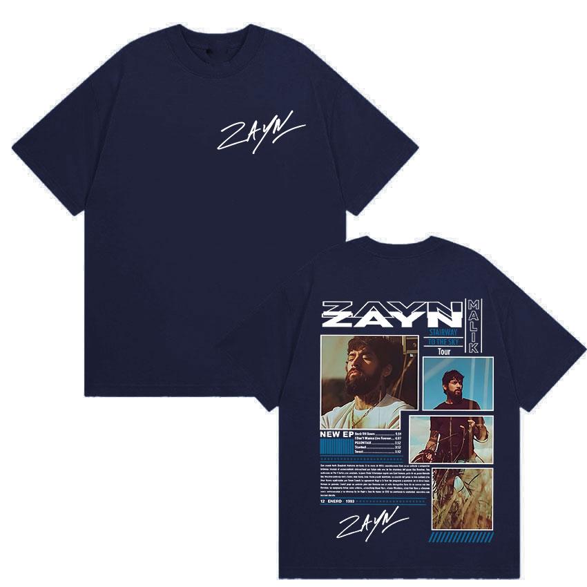 

2026 Singer Zayn Malik Startway To The Sky Tour Merch Tee Shirt Unisexs Women High Quality Vintage Oversized Tshirts Streetwear S