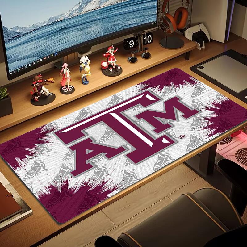 Texas A&M Color Mouse Pad Large Gaming Table Cushion Non-slip Laptop Tablet Big Mousepad XXL Mat Mini PC Playmat With Lock edge