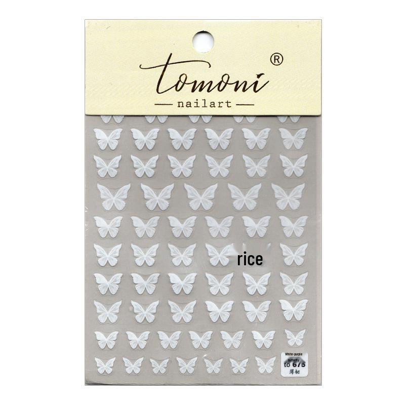 

3D Black & White Butterfly Ombre Nail Art Stickers