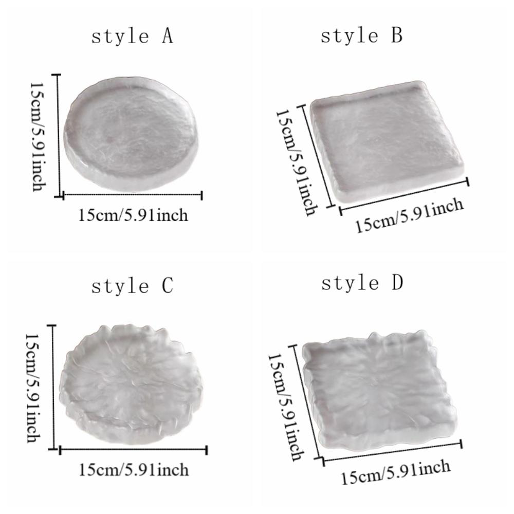 Exquisite Frosted Glass Plate Elegant Dessert Plate Creative Afternoon Tea Plate  Kitchen