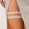 Elastic Lace Leg Ring with Alloy Ribbon & Tassel - Fashionable Accessory for Women