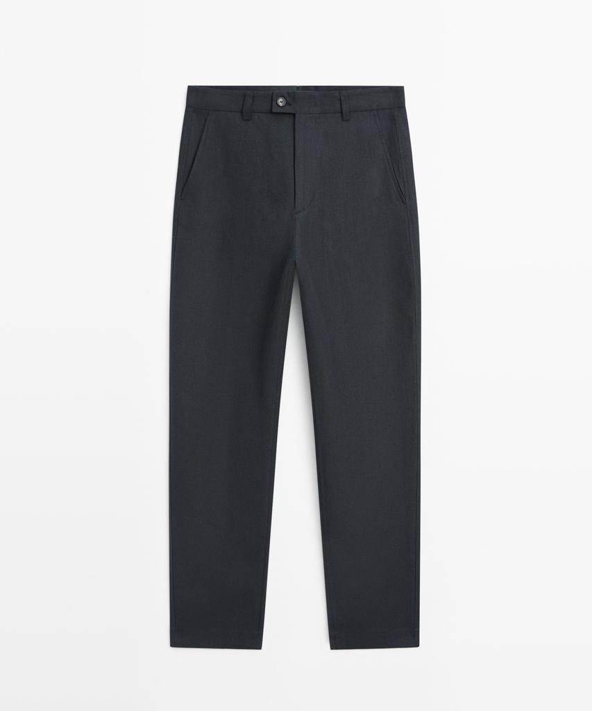 Masimodutti Linen Straight Fit Pants