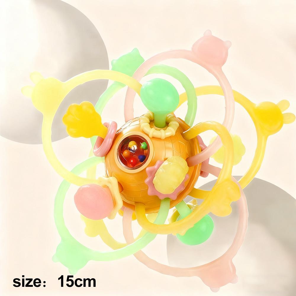 

0-12 Months Baby Grasping Activity Baby Development Toys Rotating Rattle Ball Silicone Teether Baby Sensory Toys for Babies