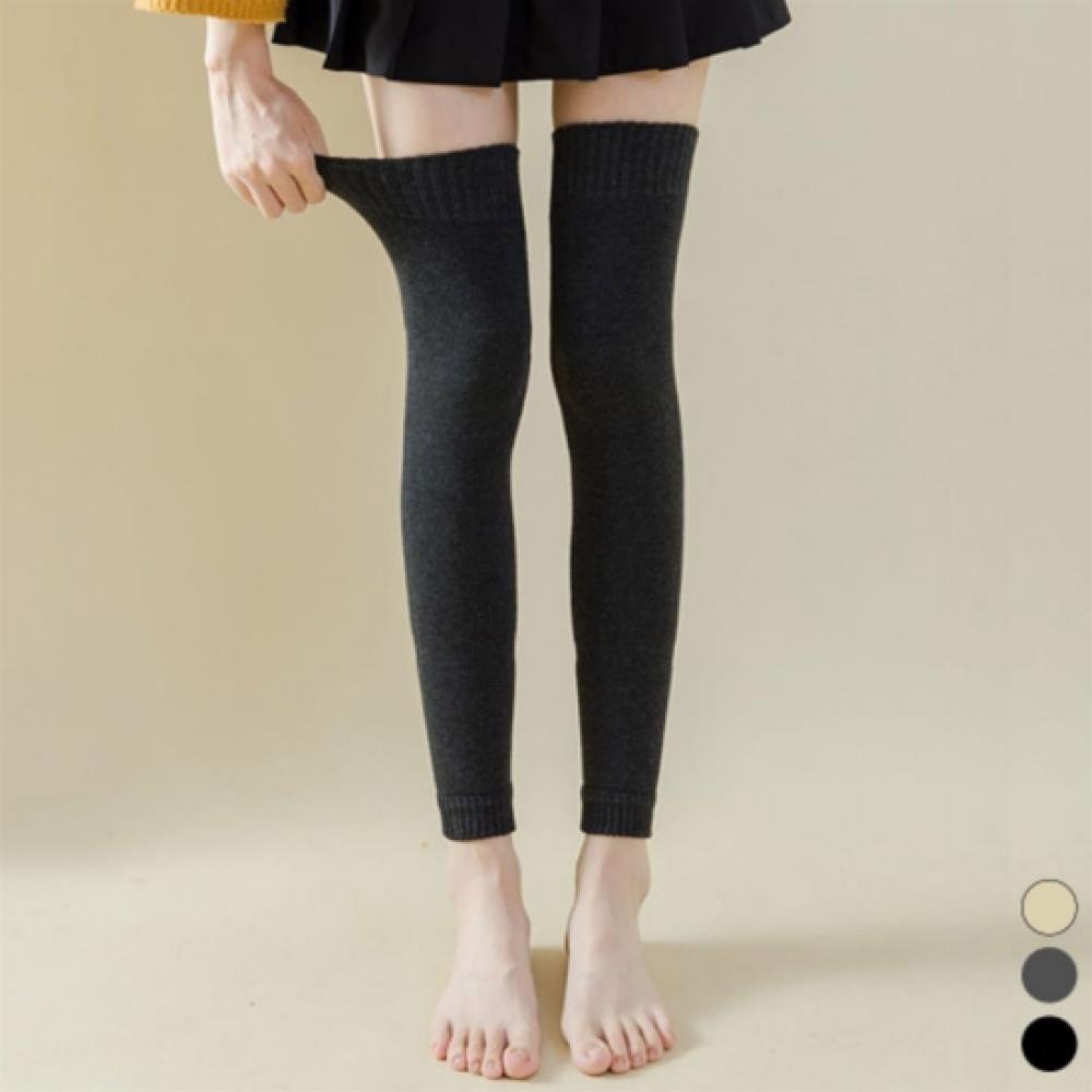 New Arrivals Open Run Women Knit Leg Warmer Solid Long