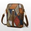 Crossbody Shoulder Bag Vintage Geometric Ladies Phone Bag Patchwork Colorblock Purses Double Layers Detachable Shoulder Strap Lady Purse Commute
