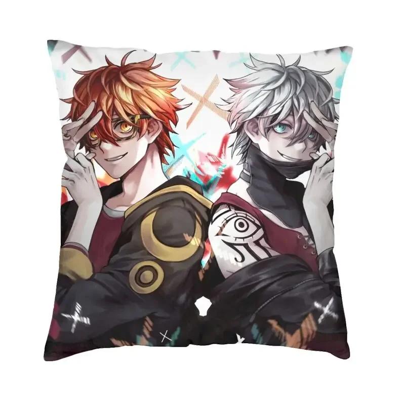 Mystic Messenger 707 Chibi Cushion Covers Polyester Anime Game Throw Pillow Case for Sofa Car Square Pillowcase Home Decorative