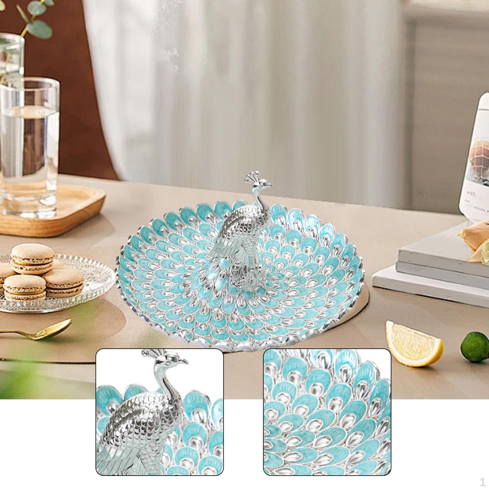 Fruit And Food Tray, Multipurpose Serving Tray for The Countertop Or Desk. Silver blue