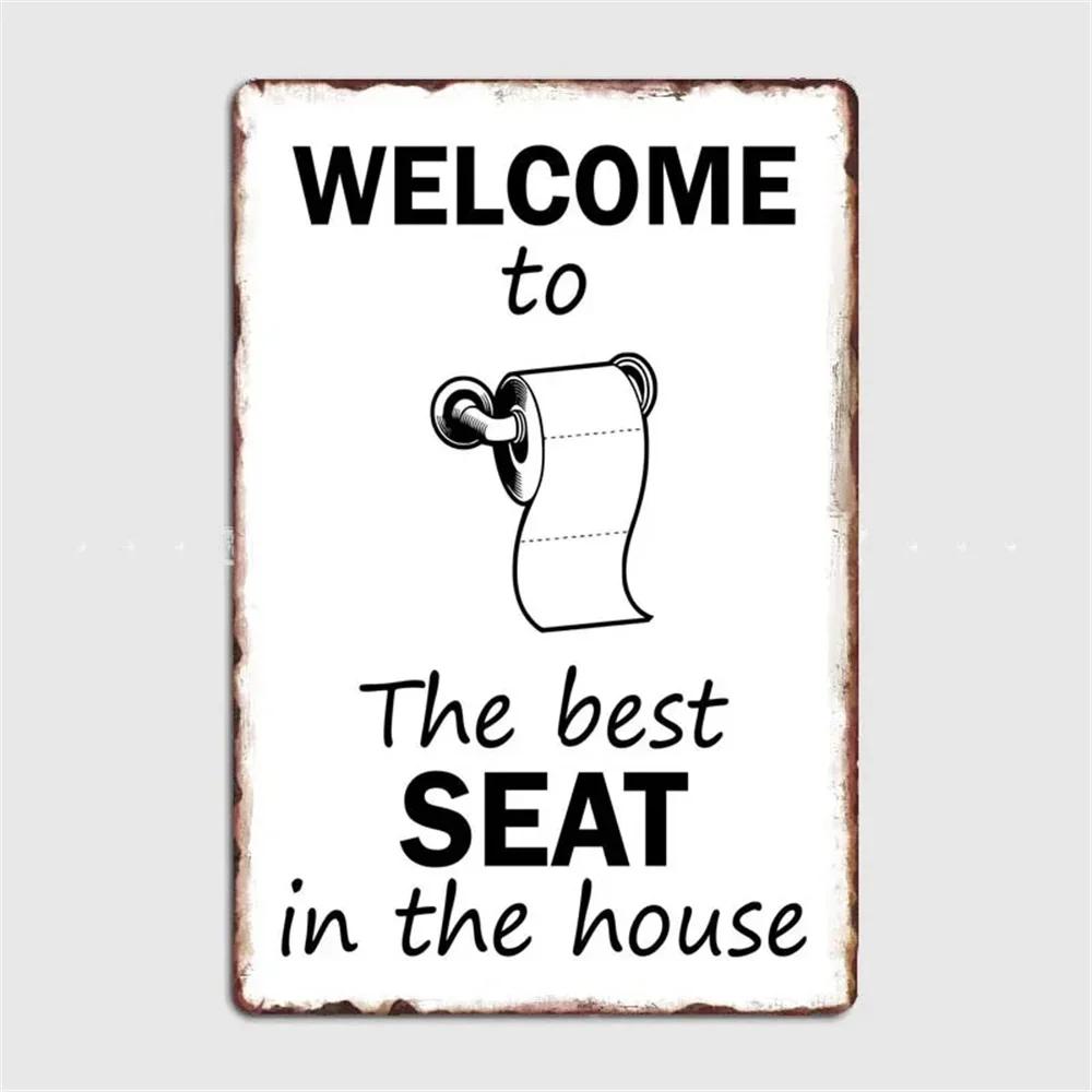 Lustiges Toilette Metallgemälde Blechschild Retro Bild Vintage Korrosion Plakette Brett Man Cave Café Bar Kino Badezimmer Wanddeko