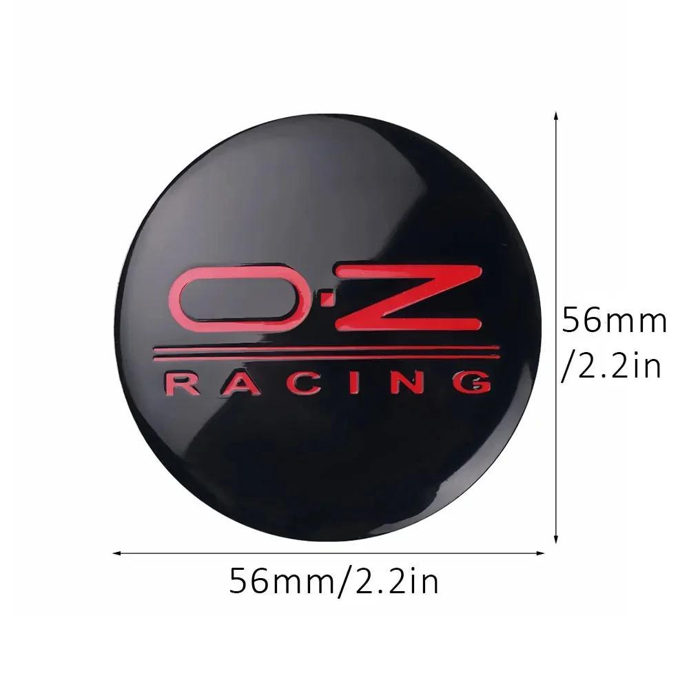 Set di 4 Adesivi Tappo Centrale Mozzo Ruota Auto Emblema OZ da 56 mm Adatti per Adesivi Emblema 3D OZ Racing Decorazione Styling Automobilistico