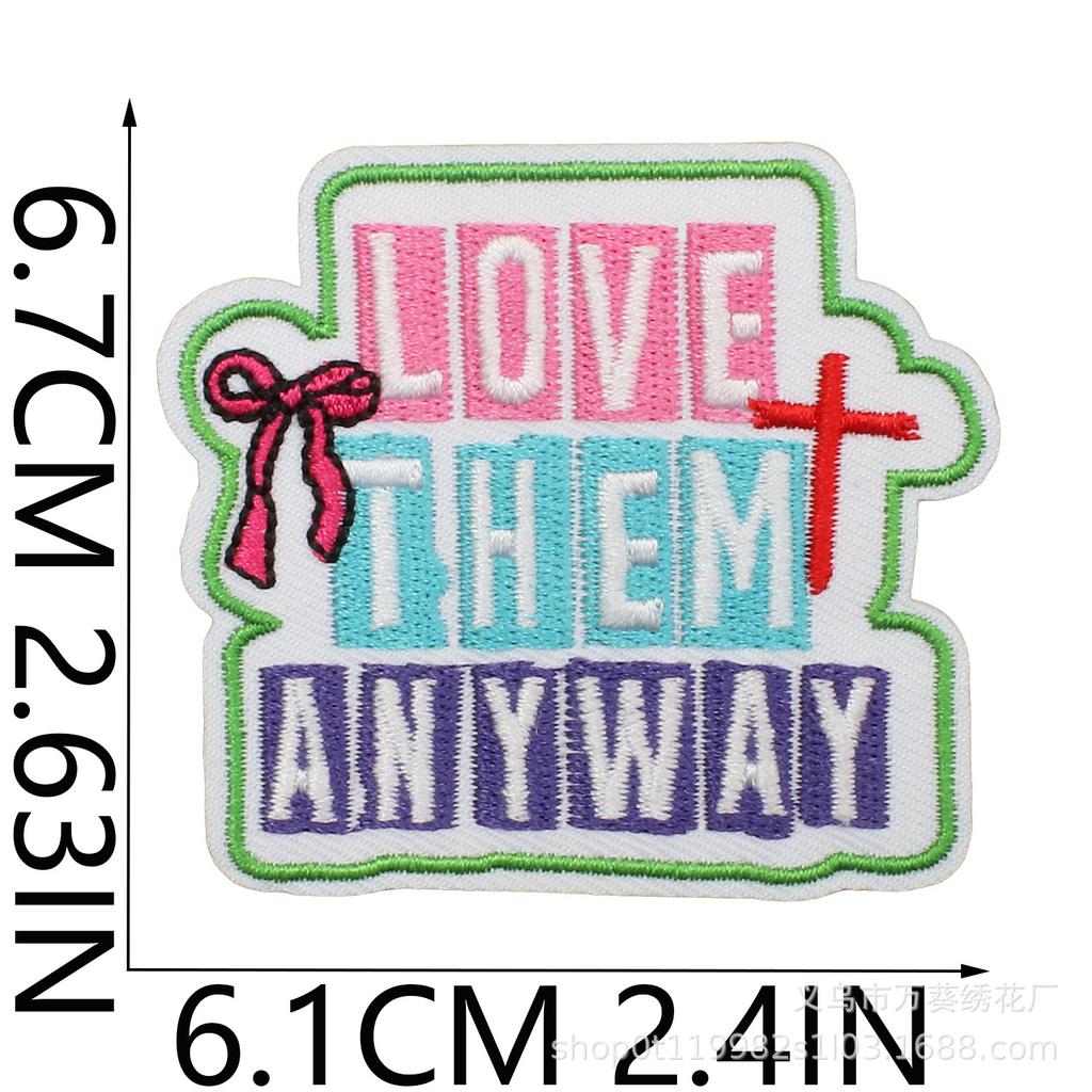 Son Of Jesus Embroidery Cloth Sticker Holiday Costume Decoration Faith Quotes Patch Sticker Flower Letter Embroidery Chapter Ironing