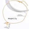 Stainless Steel Double Cross Pendants Necklace for Women Men Minimalist Gold Color Beaded Chain Choker Zircon Gift