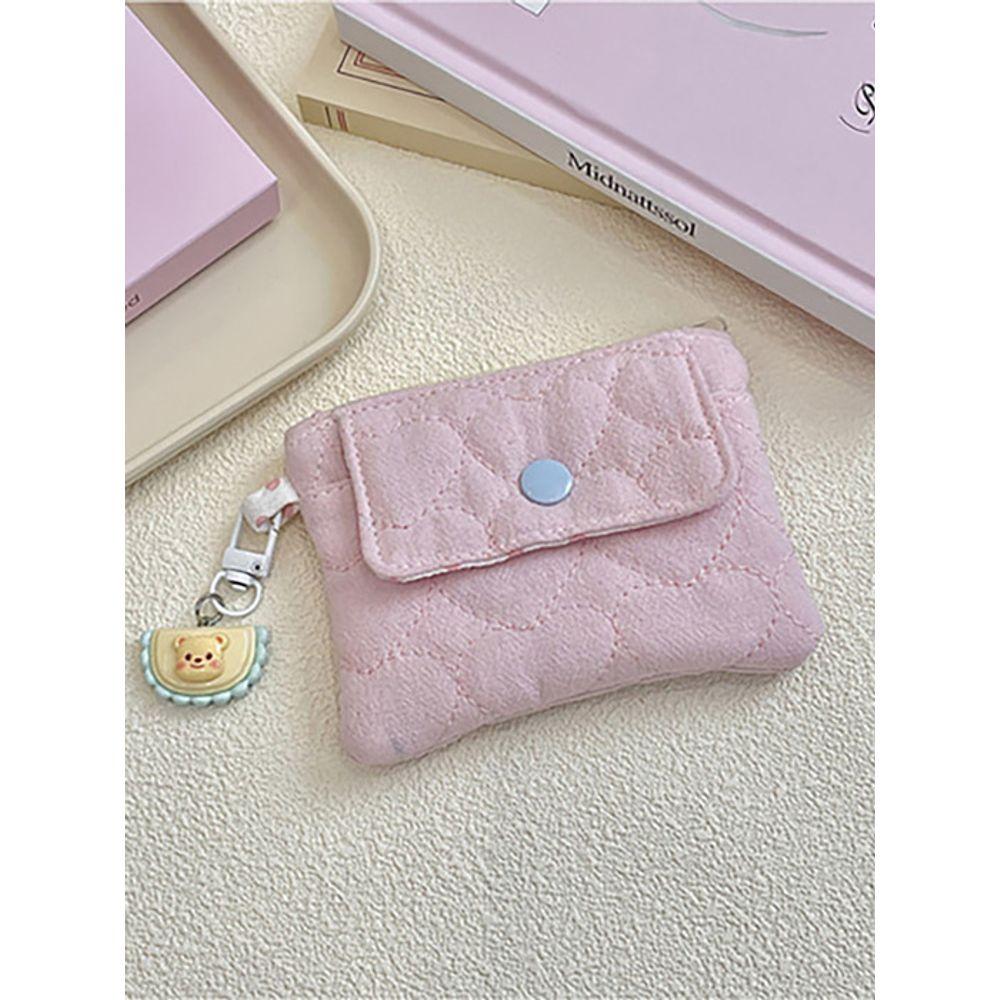 briskstyle pastel sweet quilted card coin purse pouch keyring 4 colors