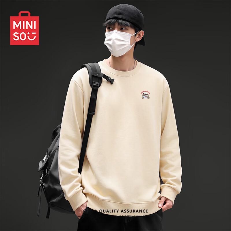 MINISO Men's Round Neck Sweatshirt with Puppy Logo