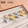Gold and Silver Contrasting Color Pendant Love Earrings Personalized Vacuum Plating Titanium Steel Studs Do Not Fade
