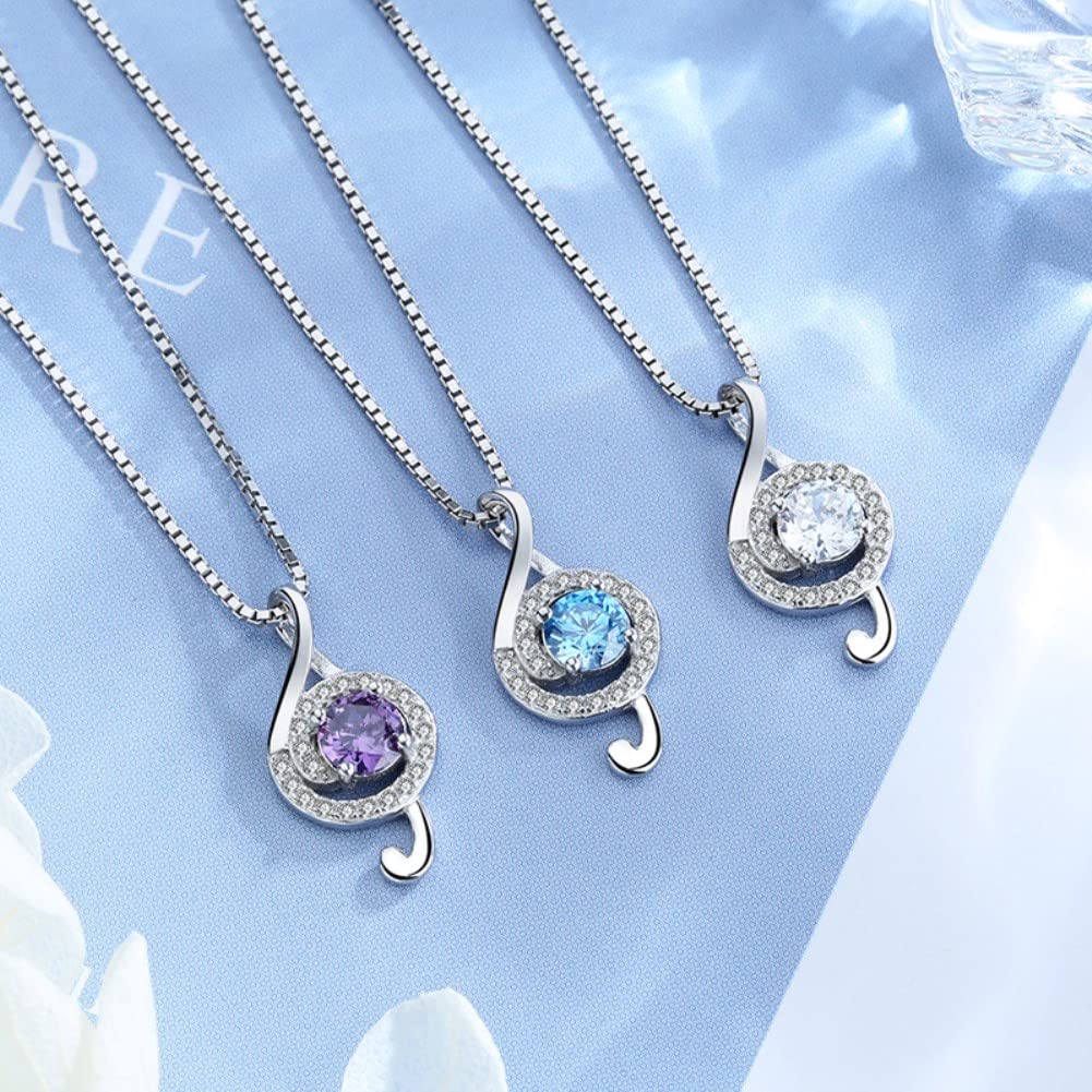 Accessories for Music Sterling Silver Jewelry [Rockyu] Women, Necklace, Pendant, Art, Stylish, Women, Anniversary, Gift, (White)