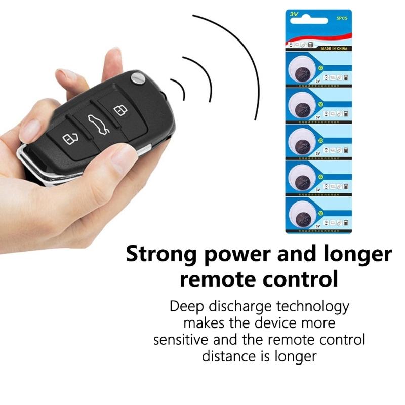 5-Post CR1220 Button Cell Batteries 35mAh Stable 3V Power Remote Control Coin Battery for Electronics and Gadgets
