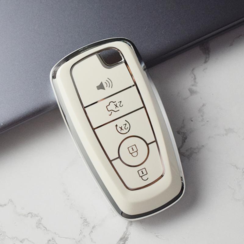 3/4/5 Buttons Car Key Case Protector Cover For Ford Fusion Edge Mustang Explorer F150 F250 F350 F450 Tpu Shell Fob Holder